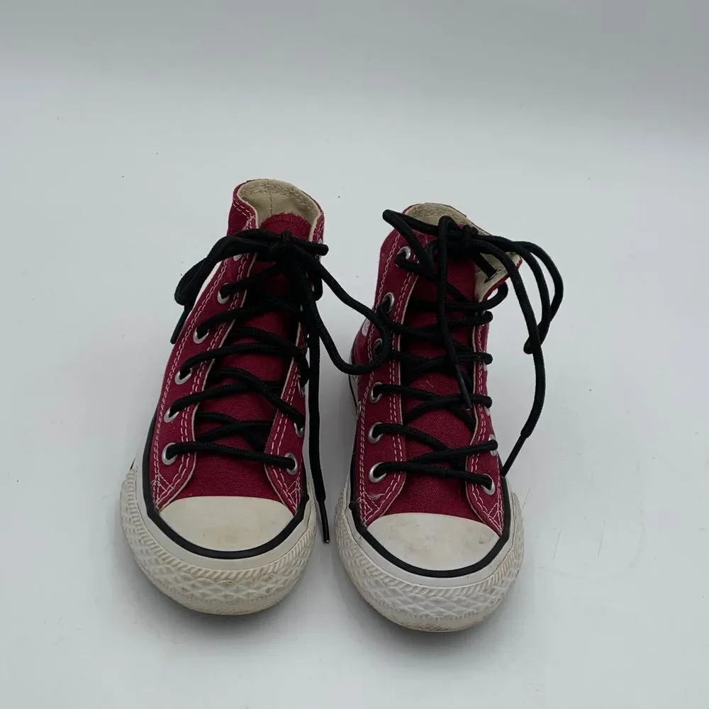 Converse All Star Red High-Top Sneakers with Black Laces kids size 11
